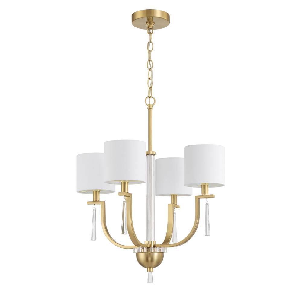 Craftmade Fortuna 4 Light Chandelier In Satin Brass