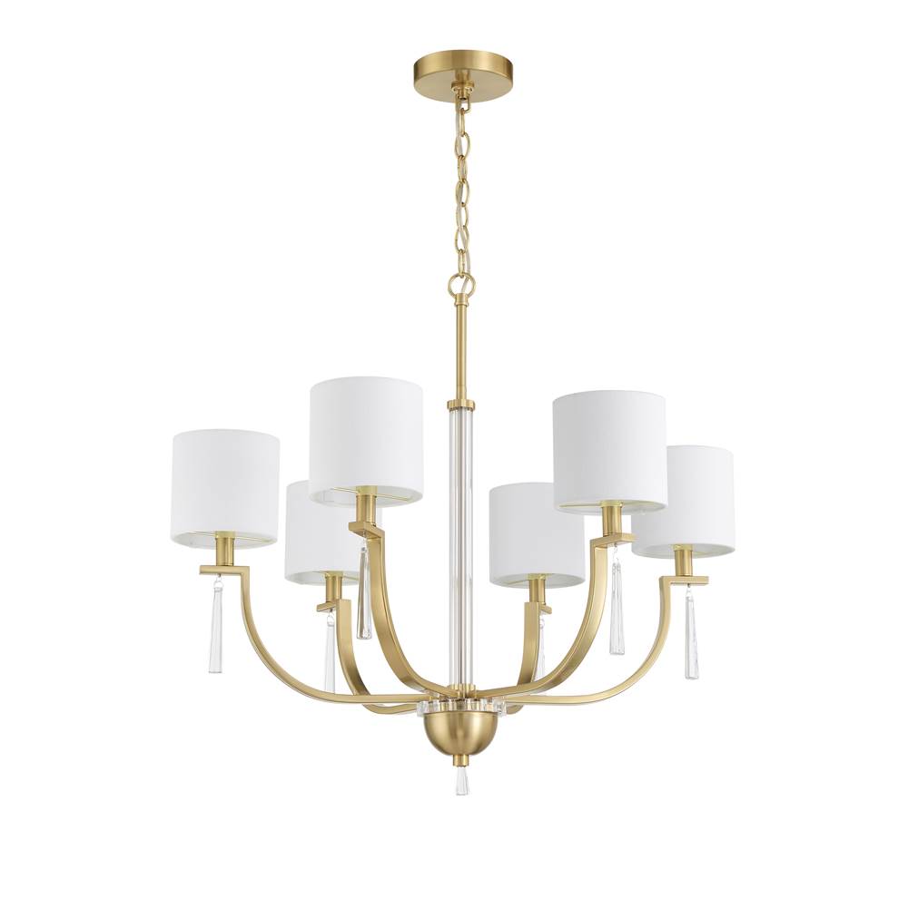 Craftmade Fortuna 6 Light Chandelier In Satin Brass