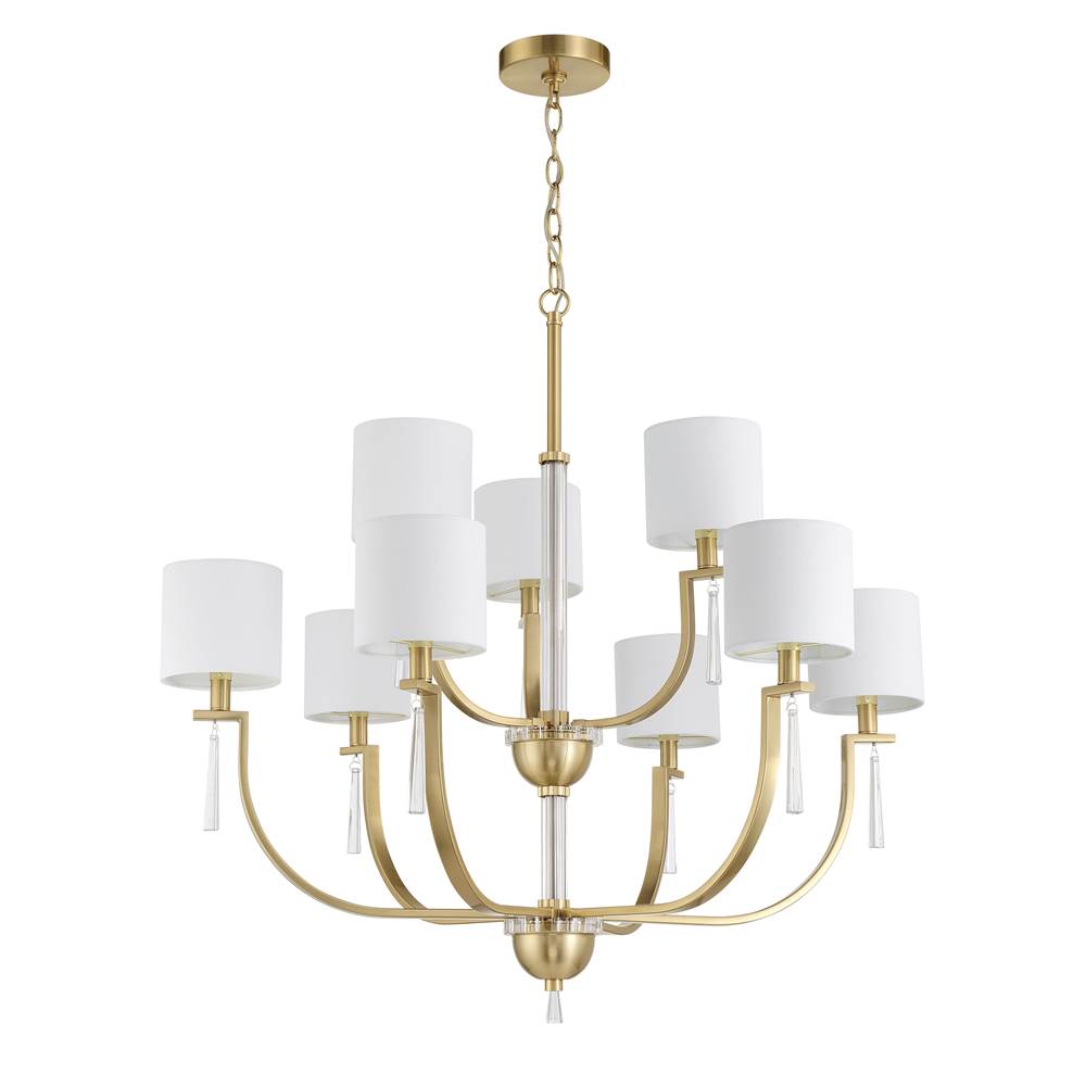 Craftmade Fortuna 9 Light Chandelier In Satin Brass