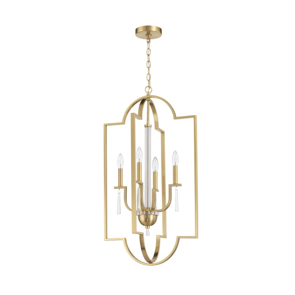 Craftmade Fortuna 4 Light Foyer In Satin Brass