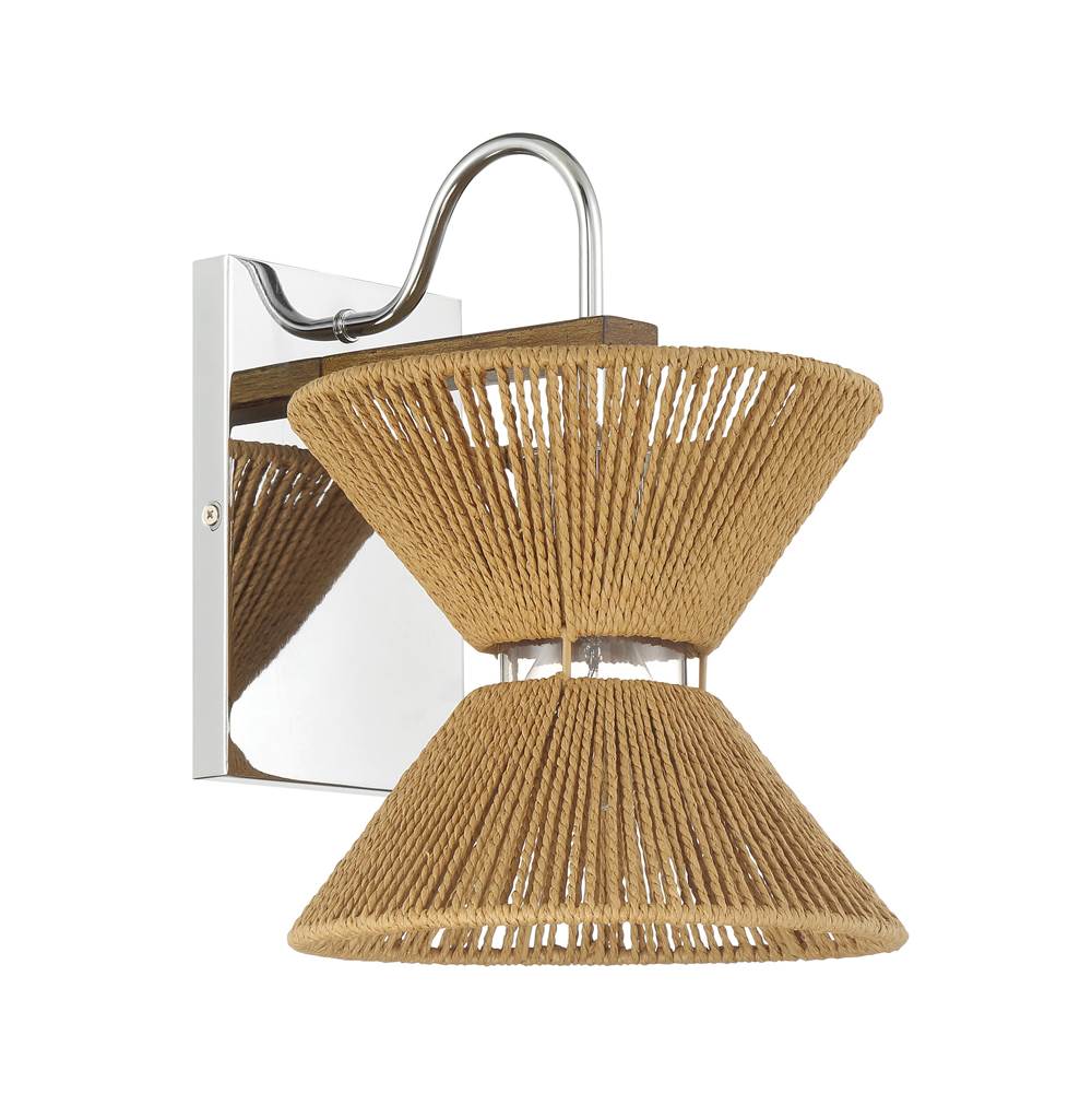 Craftmade Serena 1 Light Wall Sconce In Chrome/walnut