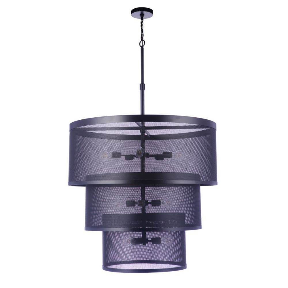 Craftmade Mesh 12 Light Pendant In Flat Black