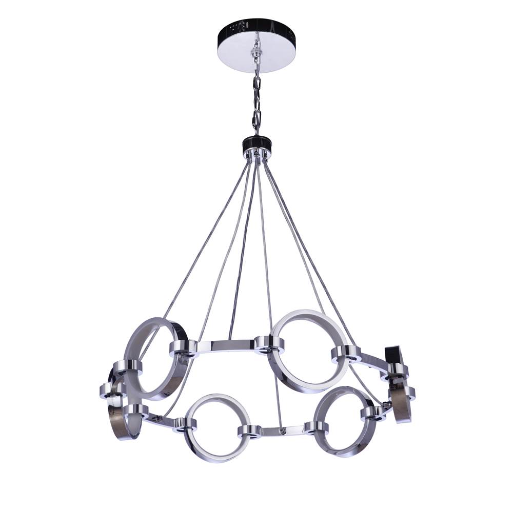 Craftmade Context 6 Light Led Chandelier In Chrome