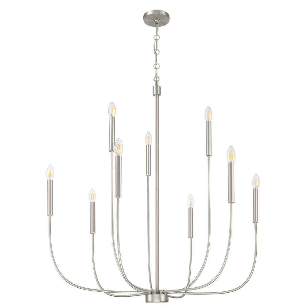 Craftmade Traci 9 Light Chandelier In Brushed Polished Nickel