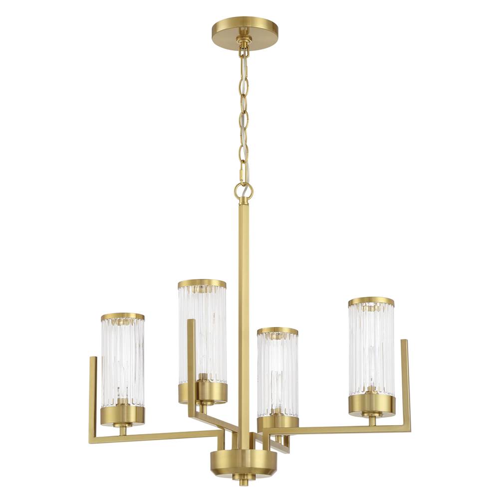 Craftmade 60124-SB Satin Brass Requires 4 Candelabra Base 60 Watt Bulbs (not Included) Image 1