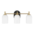 Craftmade Council 3 Light Vanity In Flat Black/satin Brass