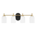 Craftmade Council 4 Light Vanity In Flat Black/satin Brass
