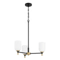 Craftmade Council 3 Light Chandelier In Flat Black/satin Brass