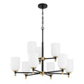 Craftmade Council 9 Light Chandelier In Flat Black/satin Brass