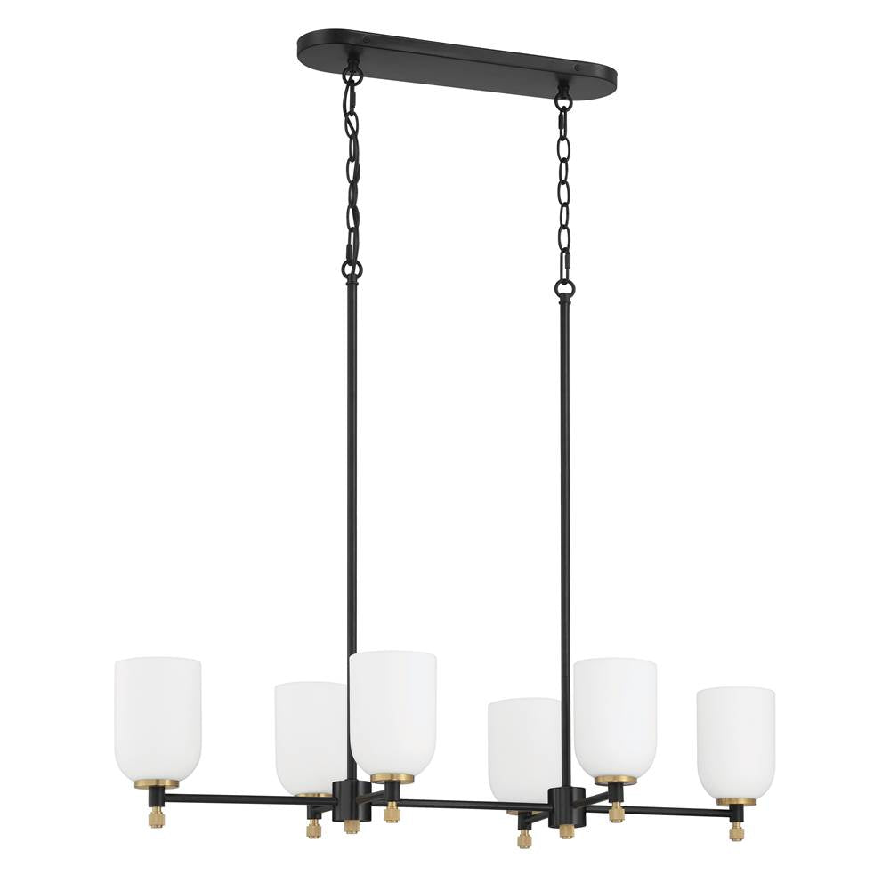 Craftmade Council 6 Light Island In Flat Black/satin Brass