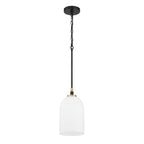 Craftmade 60391-FBSB Flat Black,Satin Brass Council 1 Light Pendant In Flat Black/satin Brass Image 1