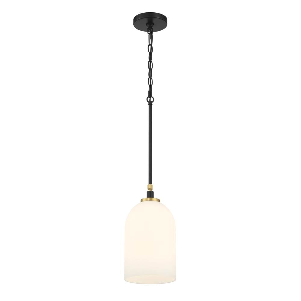 Craftmade Council 1 Light Pendant In Flat Black/satin Brass