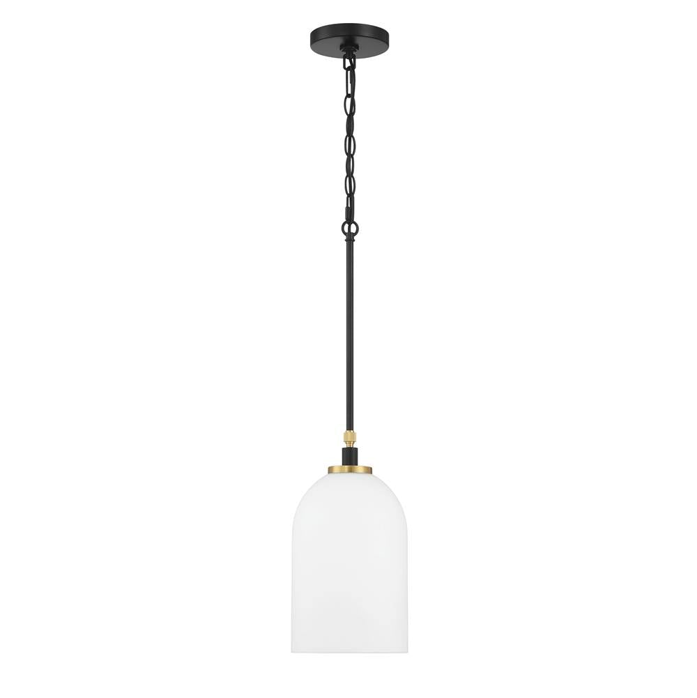 Craftmade 60391-FBSB Flat Black,Satin Brass Council 1 Light Pendant In Flat Black/satin Brass Image 6