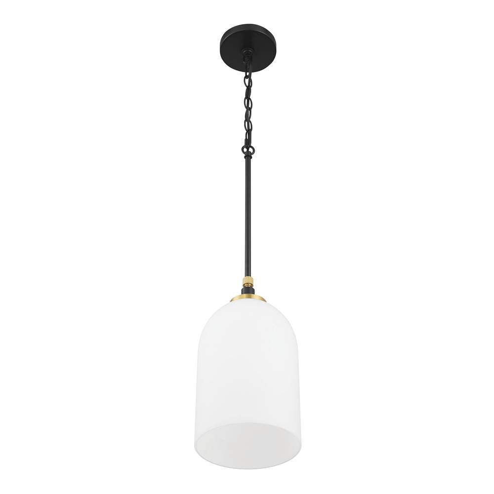Craftmade 60391-FBSB Flat Black,Satin Brass Council 1 Light Pendant In Flat Black/satin Brass Image 5