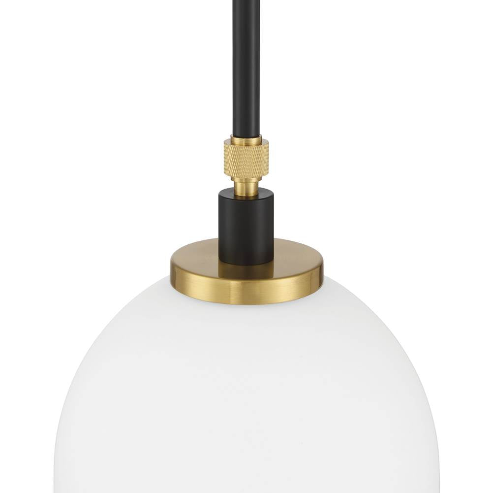 Craftmade 60391-FBSB Flat Black,Satin Brass Council 1 Light Pendant In Flat Black/satin Brass Image 2