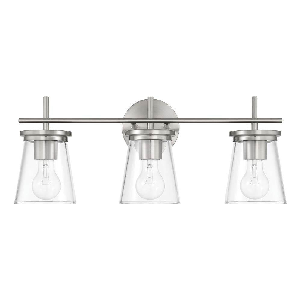 Craftmade Connell 3 Light Vanity In Brushed Polished Nickel