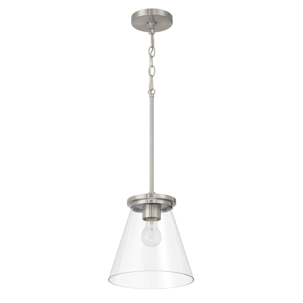 Craftmade 60492-BNK  Connell 1 Light Pendant In Brushed Polished Nickel Image 1