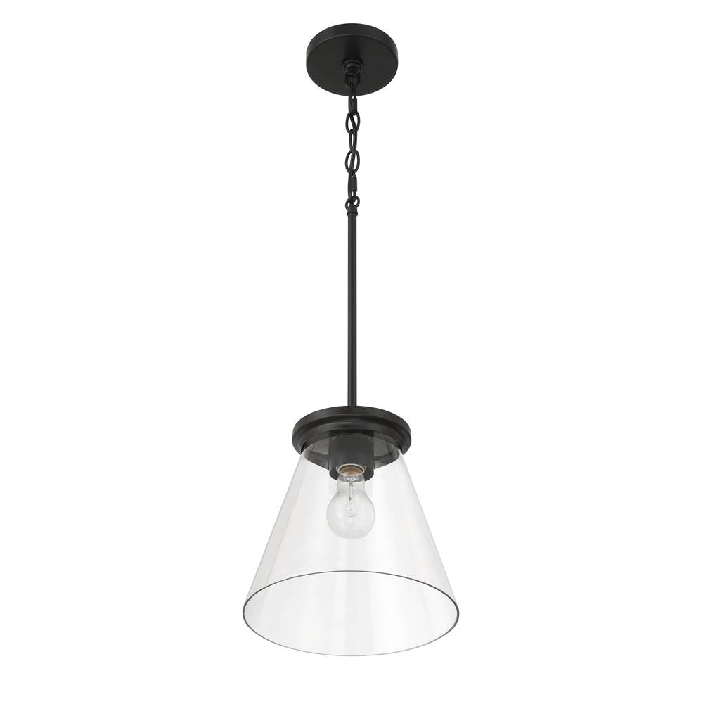 Craftmade 60492-FB Flat Black Connell 1 Light Pendant In Flat Black Image 5