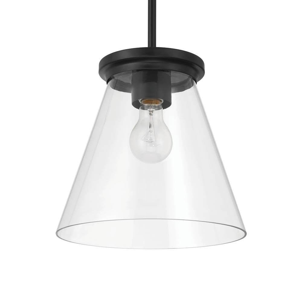 Craftmade 60492-FB Flat Black Connell 1 Light Pendant In Flat Black Image 3