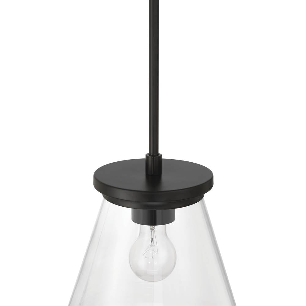 Craftmade 60492-FB Flat Black Connell 1 Light Pendant In Flat Black Image 2