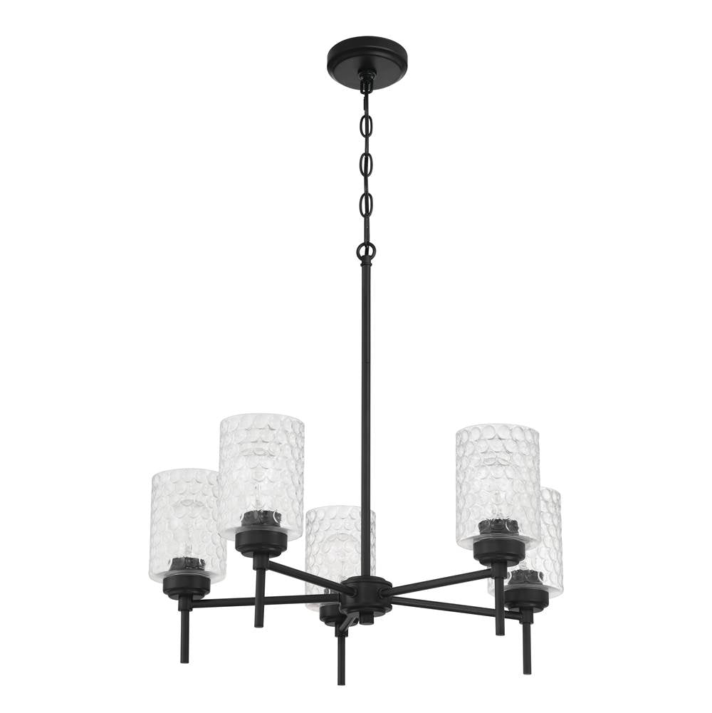 Craftmade Claire 5 Light Chandelier In Flat Black