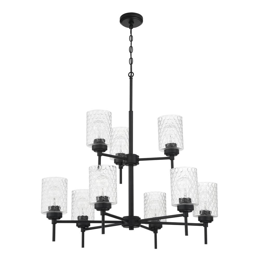 Craftmade Claire 9 Light Chandelier In Flat Black