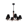 Craftmade Blake 6 Light Chandelier In Flat Black/satin Brass