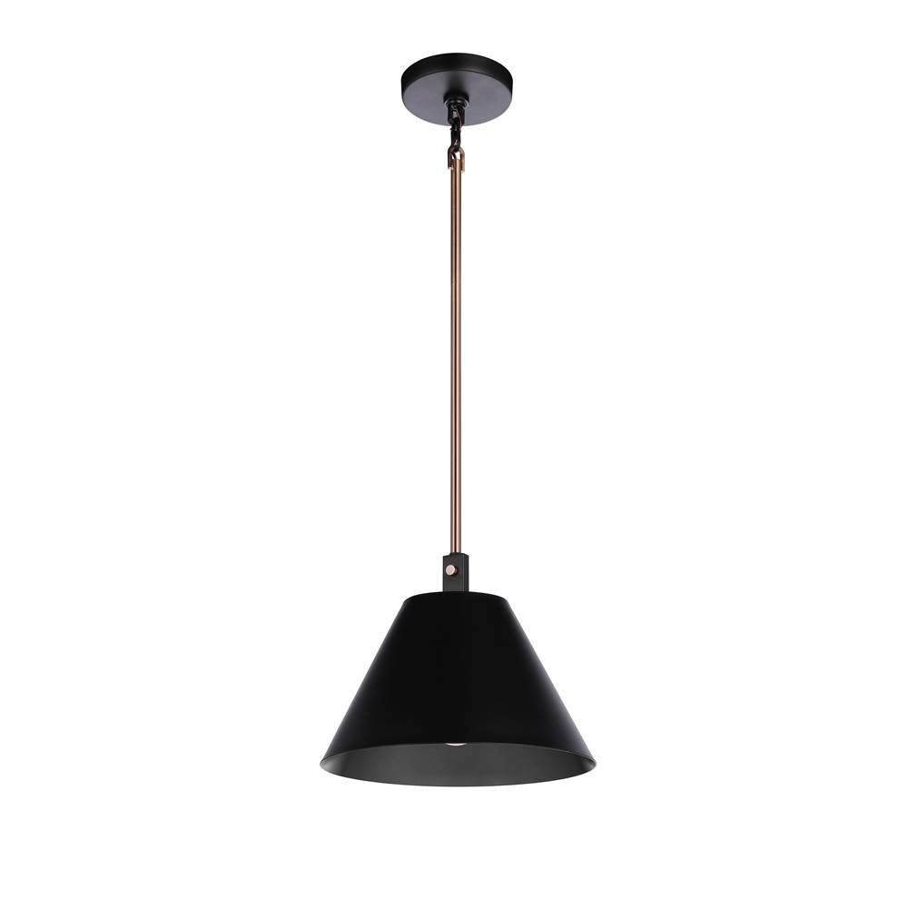 Craftmade Blake 1 Light Pendant In Flat Black/satin Brass