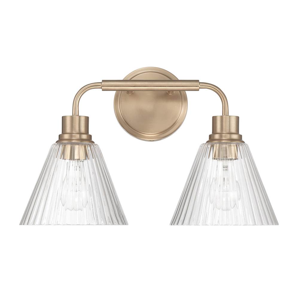 Craftmade Pleated 2 Light Vanity In Premium Bronze