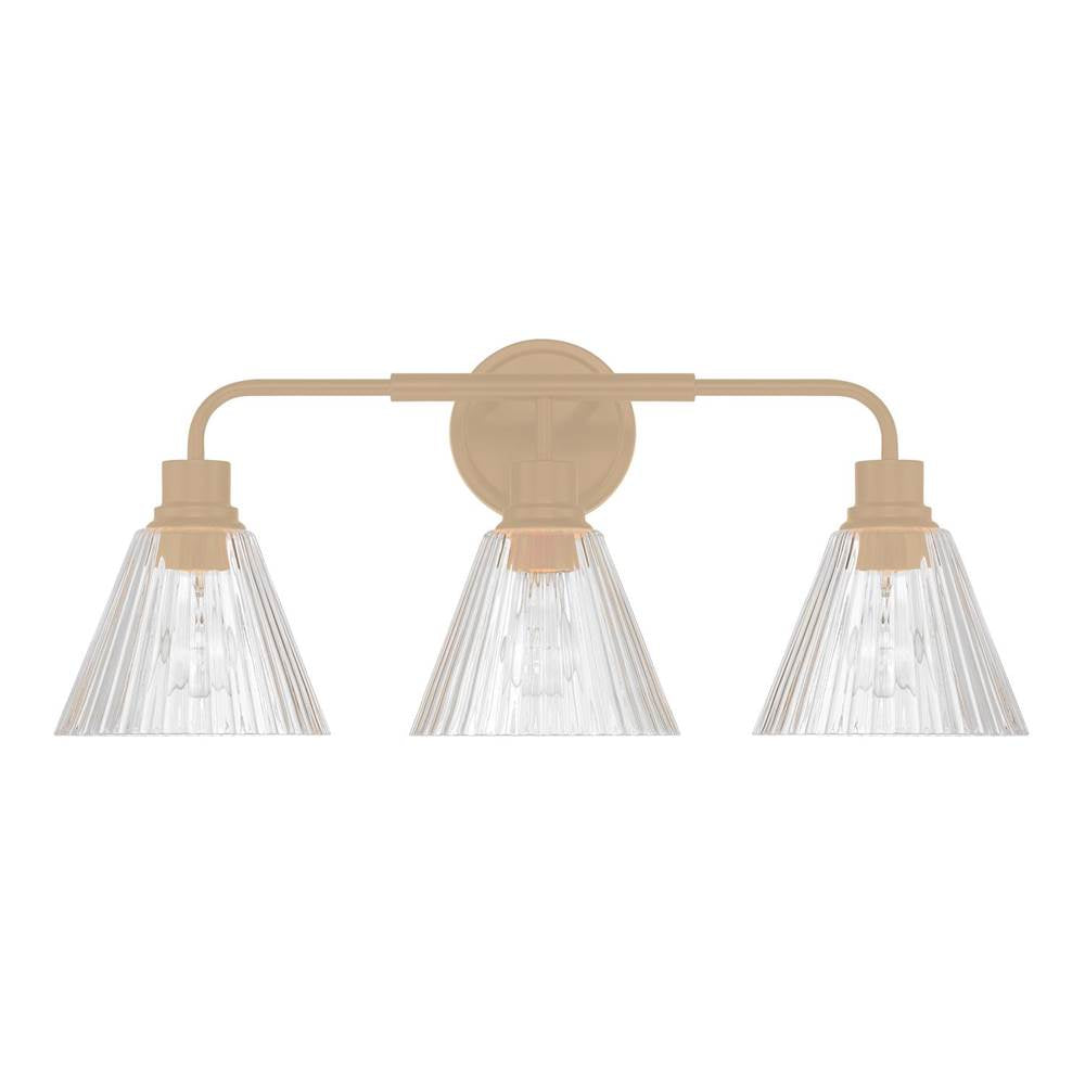 Craftmade Pleated 3 Light Vanity In Premium Bronze