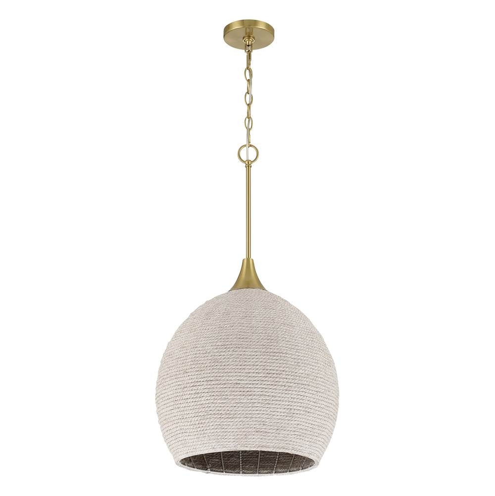 Craftmade Keira 1 Light Pendant In Satin Brass (white Rope)