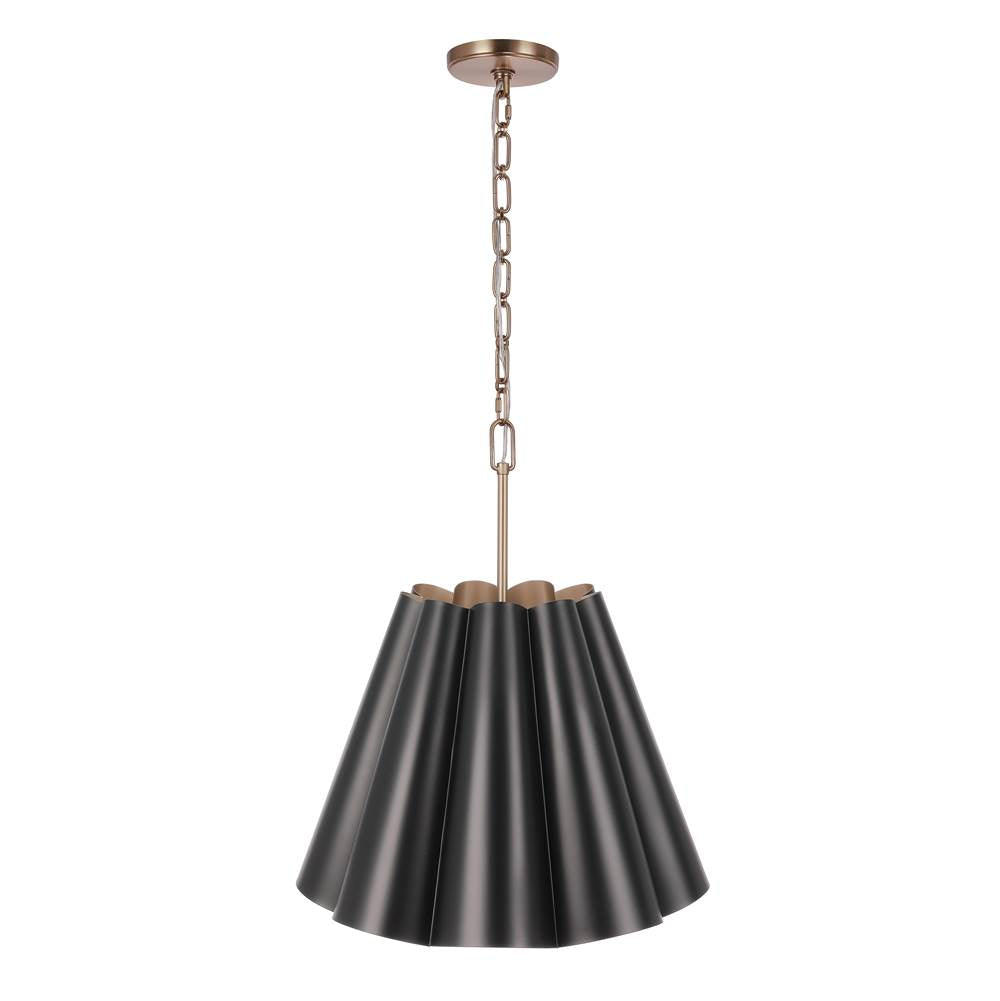 Craftmade Poppie 3 Light 18'' Pendant In Flat Black/satin Brass
