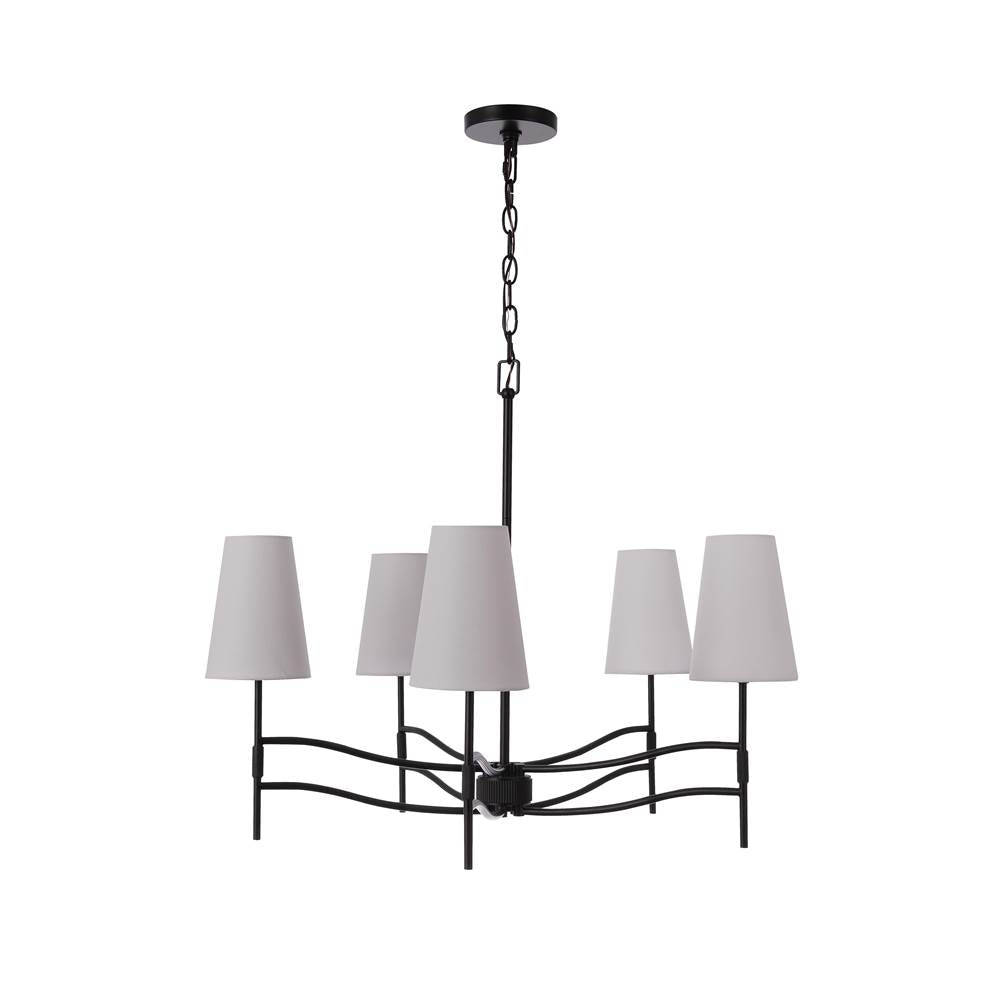 Craftmade Astor 5 Light Chandelier In Flat Black