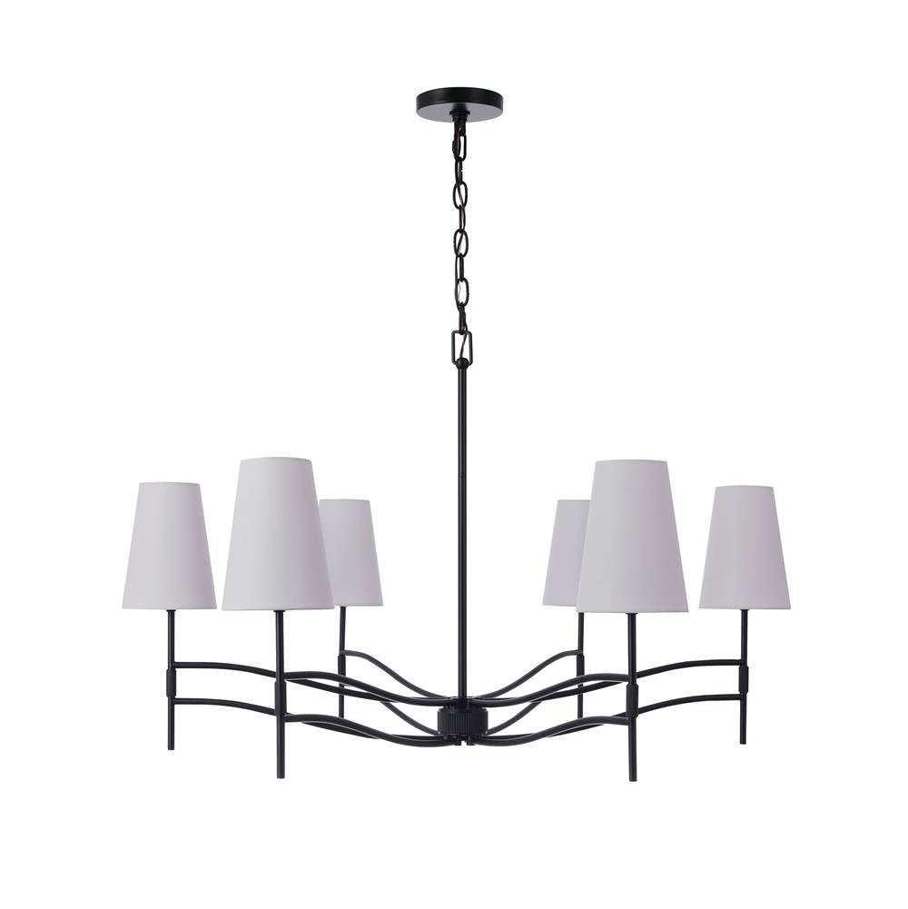 Craftmade Astor 6 Light Chandelier In Flat Black