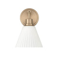 Craftmade Pleated Ii Pleated Ii 1 Light Wall Sconce In Premium Bronze (cased White Glass)