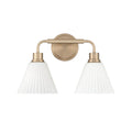 Craftmade Pleated Ii Pleated Ii 2 Light Vanity In Premium Bronze (cased White Glass)
