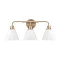 Craftmade Pleated Ii Pleated Ii 3 Light Vanity In Premium Bronze (cased White Glass)