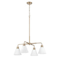 Craftmade Pleated Ii Pleated Ii 4 Light Chandelier In Premium Bronze (cased White Glass)