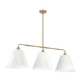 Craftmade Pleated Ii Pleated Ii 3 Light Island In Premium Bronze (cased White Glass)