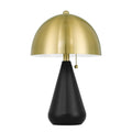 Craftmade Shelby 2 Light Table Lamp In Flat Black/satin Brass