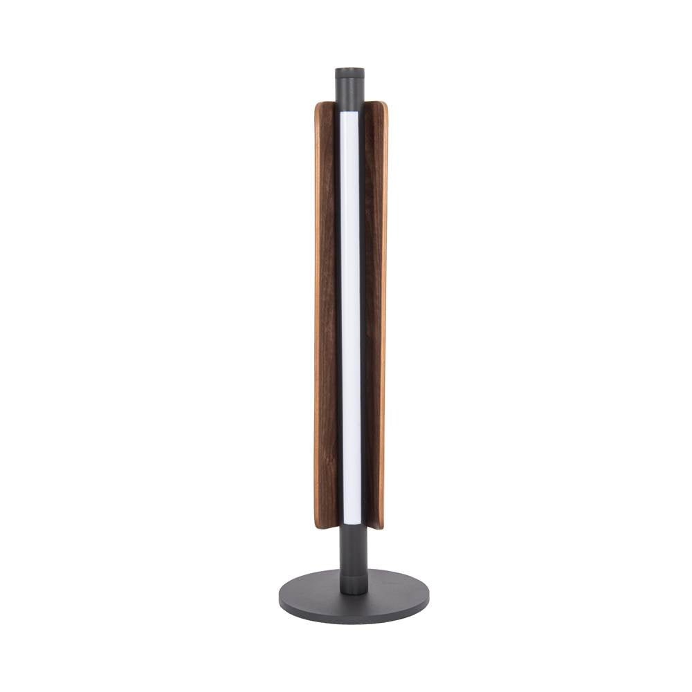 Craftmade Cameron 1 Light Led Table Lamp In Flat Black/walnut