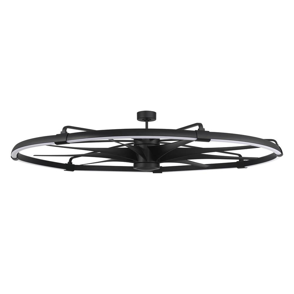 Craftmade Axel 80'' 9-blade Ceiling Fan In Flat Black W/ Flat Black Blades,  Integrated Light Kit