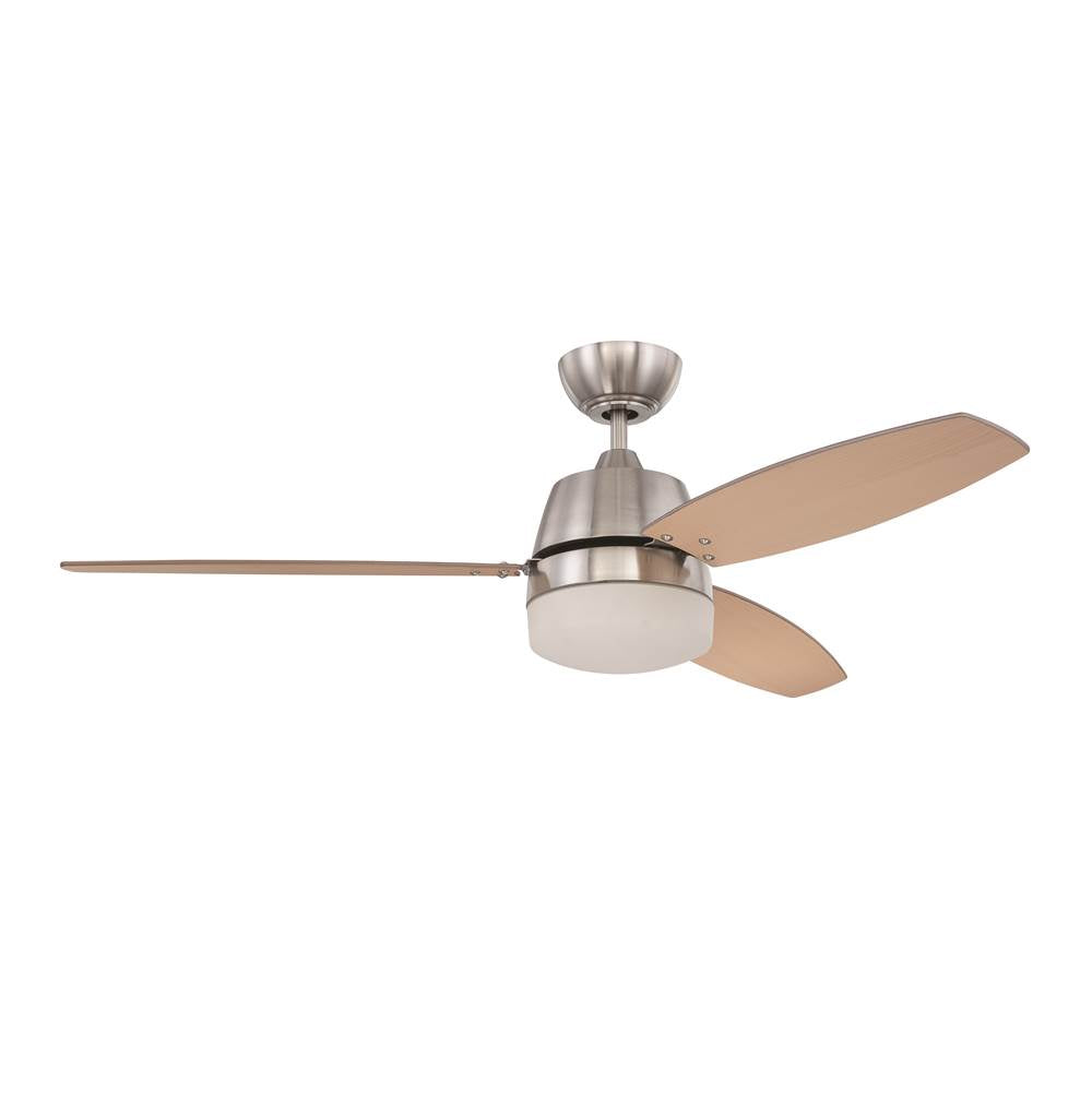 Craftmade Beltre 52'' 3-blade Ceiling Fan In Brushed Polished Nickel W/ Brushed Nickel/maple Blades; Integrated Light Kit