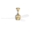 Craftmade Bordeaux 52'' 3-blade Ceiling Fan In Satin Brass W/ Acrylic Blades; Light Kit Included (optional)