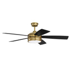 Craftmade Braxton 52'' 5-blade Ceiling Fan In Brushed Copper W/ Dark Cedar/chestnut Blades; Light Kit Included (optional)