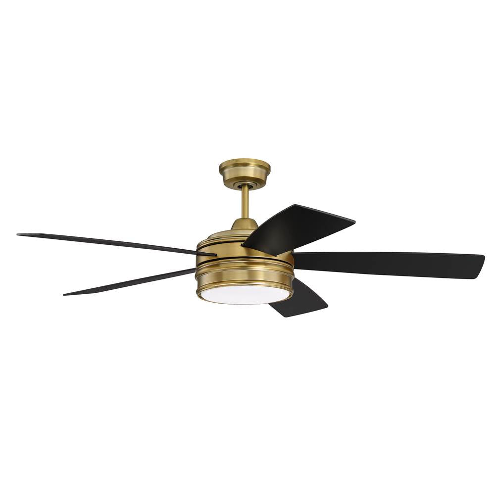 Craftmade Braxton 52'' 5-blade Ceiling Fan In Brushed Copper W/ Dark Cedar/chestnut Blades; Light Kit Included (optional)