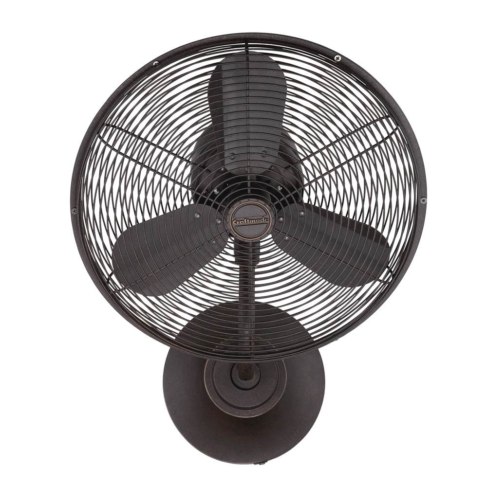 Craftmade BW116AG3-HW Aged Bronze Textured Bellows I 14'' 3-blade Hard-wired Indoor/outdoor (damp) Wall Fan In Aged Bronze Textured W/ Aged Bronze Blades; Not Light Kit Adaptable Image 1