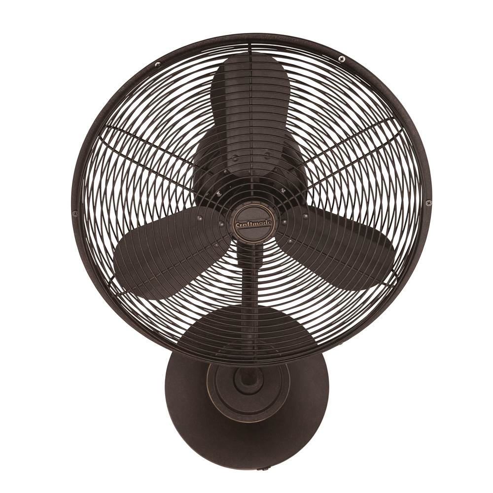 Craftmade Bellows I Bellows I 14'' 3-blade Hard-wired Indoor/outdoor (damp) Wall Fan In Aged Bronze Textured W/ Aged Bronze Blades; Not Light Kit Adaptable