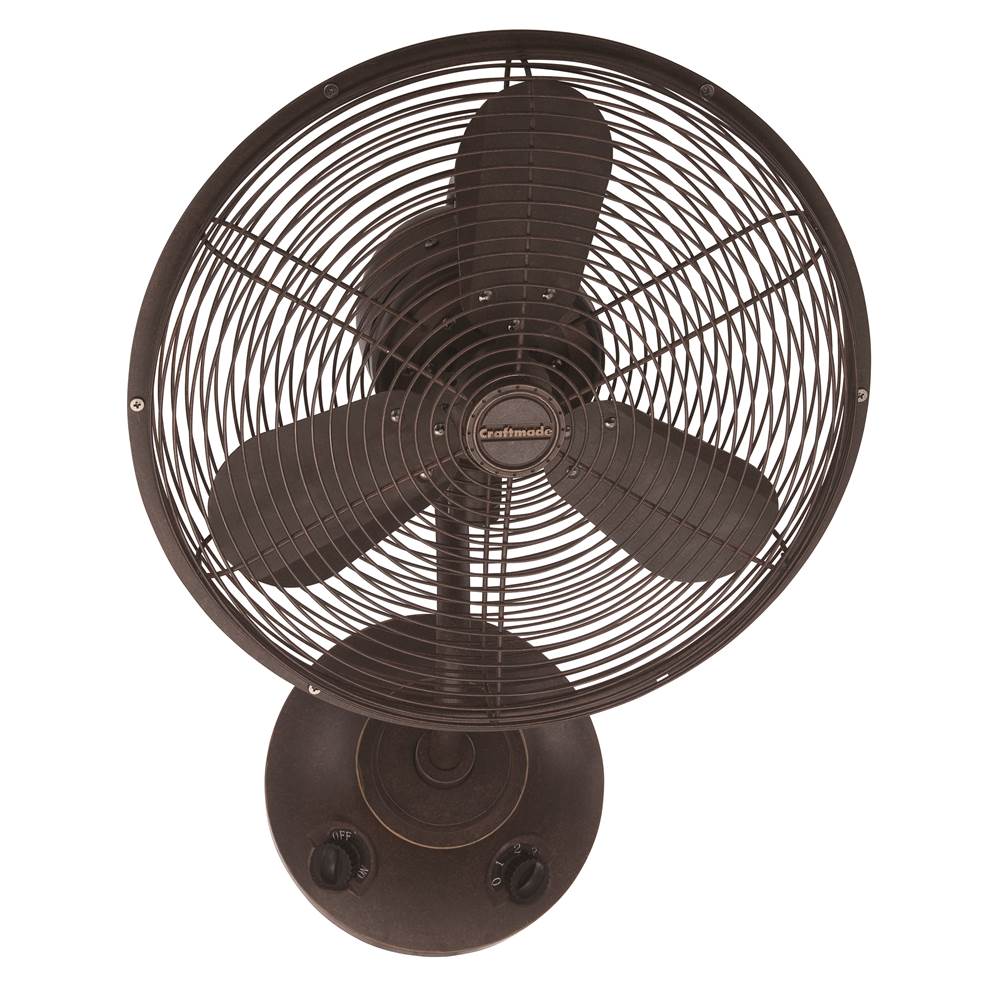 Craftmade BW116AG3 Aged Bronze Textured Bellows I 14'' 3-blade Indoor/outdoor (damp) Wall Fan In Aged Bronze Textured W/ Aged Bronze Blades; Not Light Kit Adaptable Image 1
