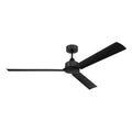 Craftmade  Charming 62'' 3-blade Ceiling Fan In Flat Black With Flat Black Blades; Light Kit Sold Separately